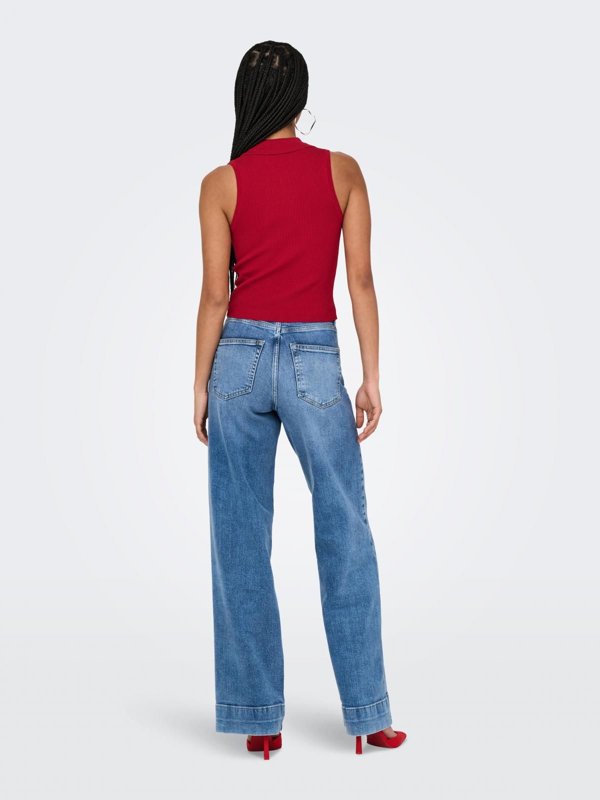 온리 테크니컬 플랫니트 폴로넥 탑 레드 15347885_2061 RED / HAUTE RED - 상세 이미지 2