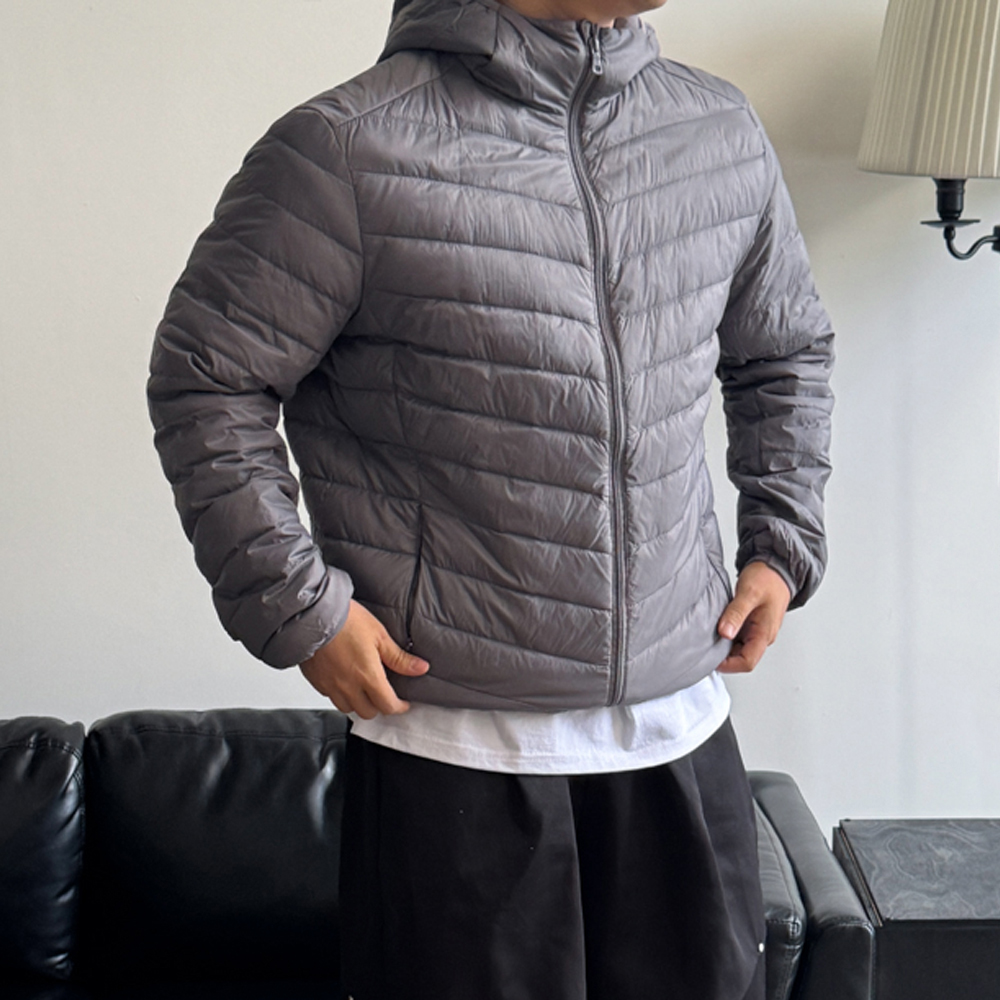 남자경량패딩 초경량점퍼 후드패딩 - 메인 이미지