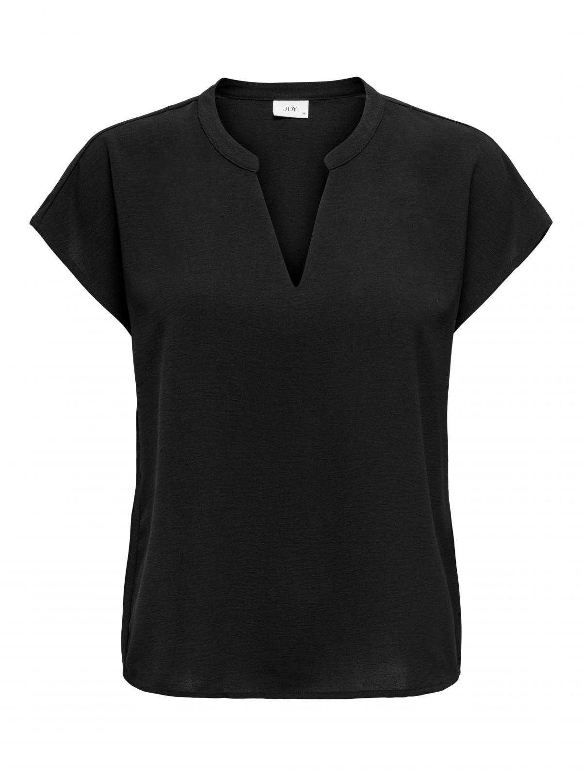 제이디와이 데일리 브이넥 볼륨 반팔 블라우스 15249287_2161 BLACK / BLACK - 상세 이미지 3
