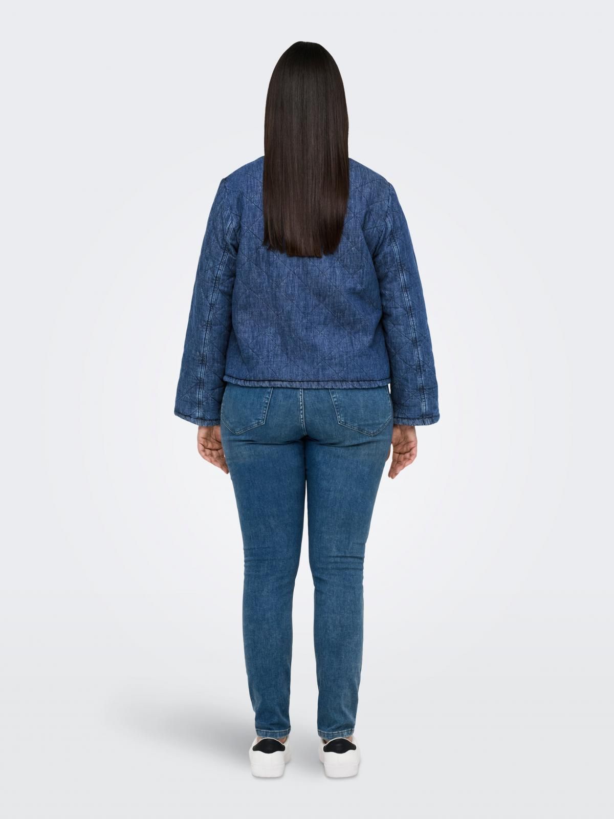 온리 테크니컬 데님 퀼팅 라운드넥 재킷 15355468_2115 BLUE / MEDIUM BLUE DENIM - 상세 이미지 2