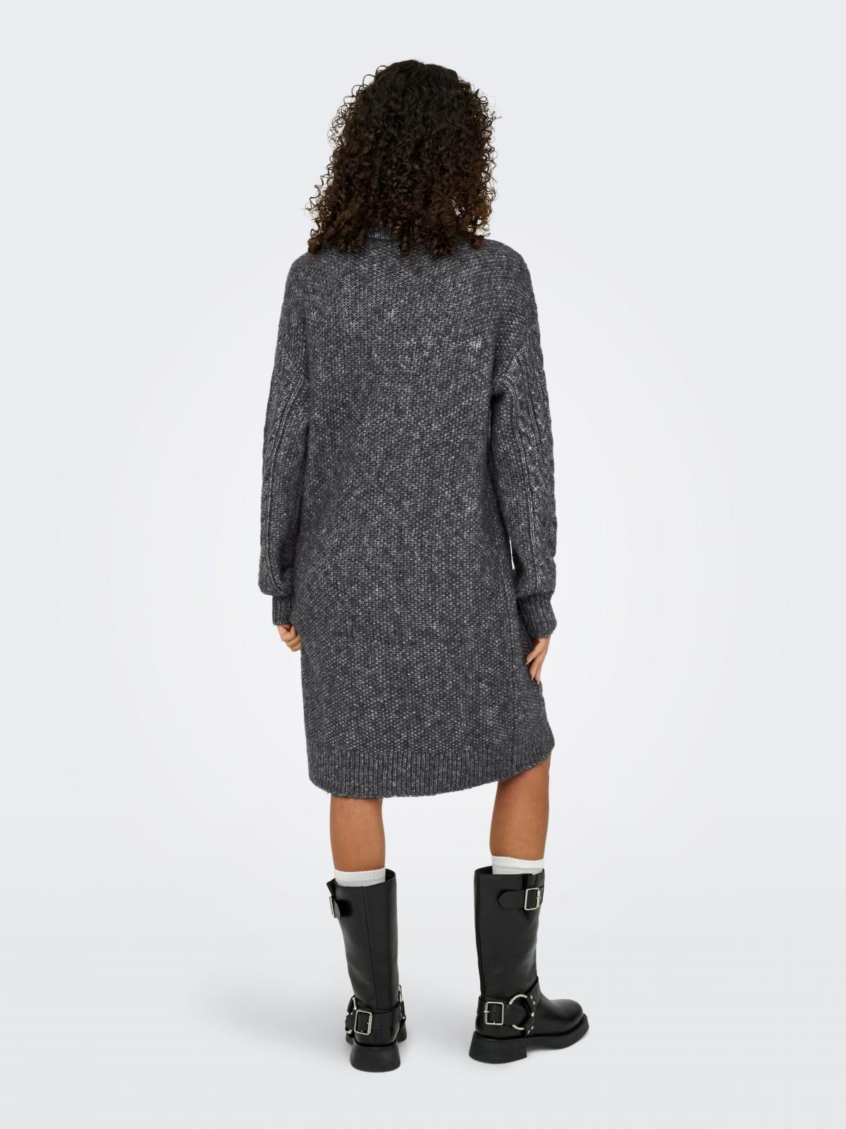 온리 케이블 니트 하이넥 미니 원피스 15361752_2383 GREY / DARK GREY MELANGE - 상세 이미지 3