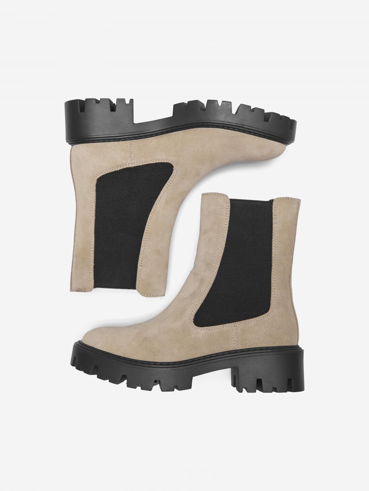 온리 트렌디 앵클 첼시부츠 스웨이드 베이지 15356389_315 BROWN / CAMEL - 상세 이미지 3