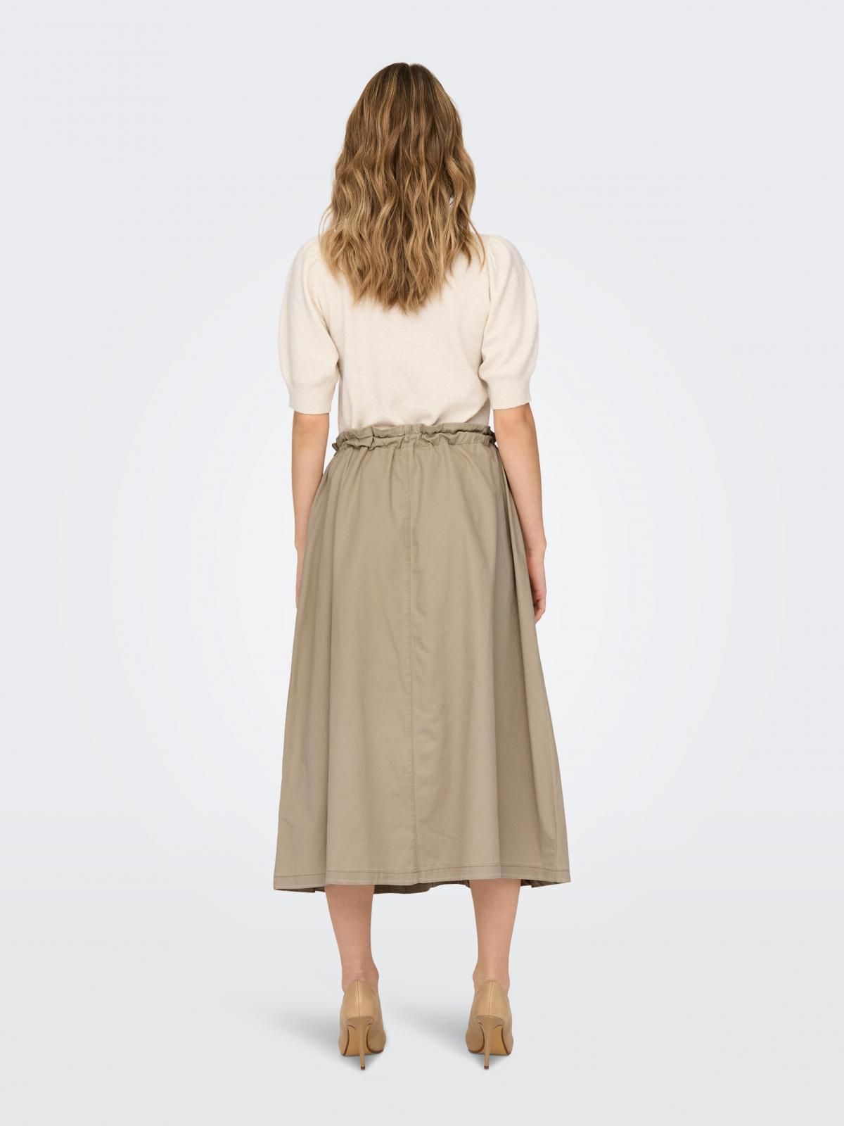 온리 스토퍼 웨이스트 롱 스커트 15308771_1960 GREY / WHITE PEPPER - 상세 이미지 2