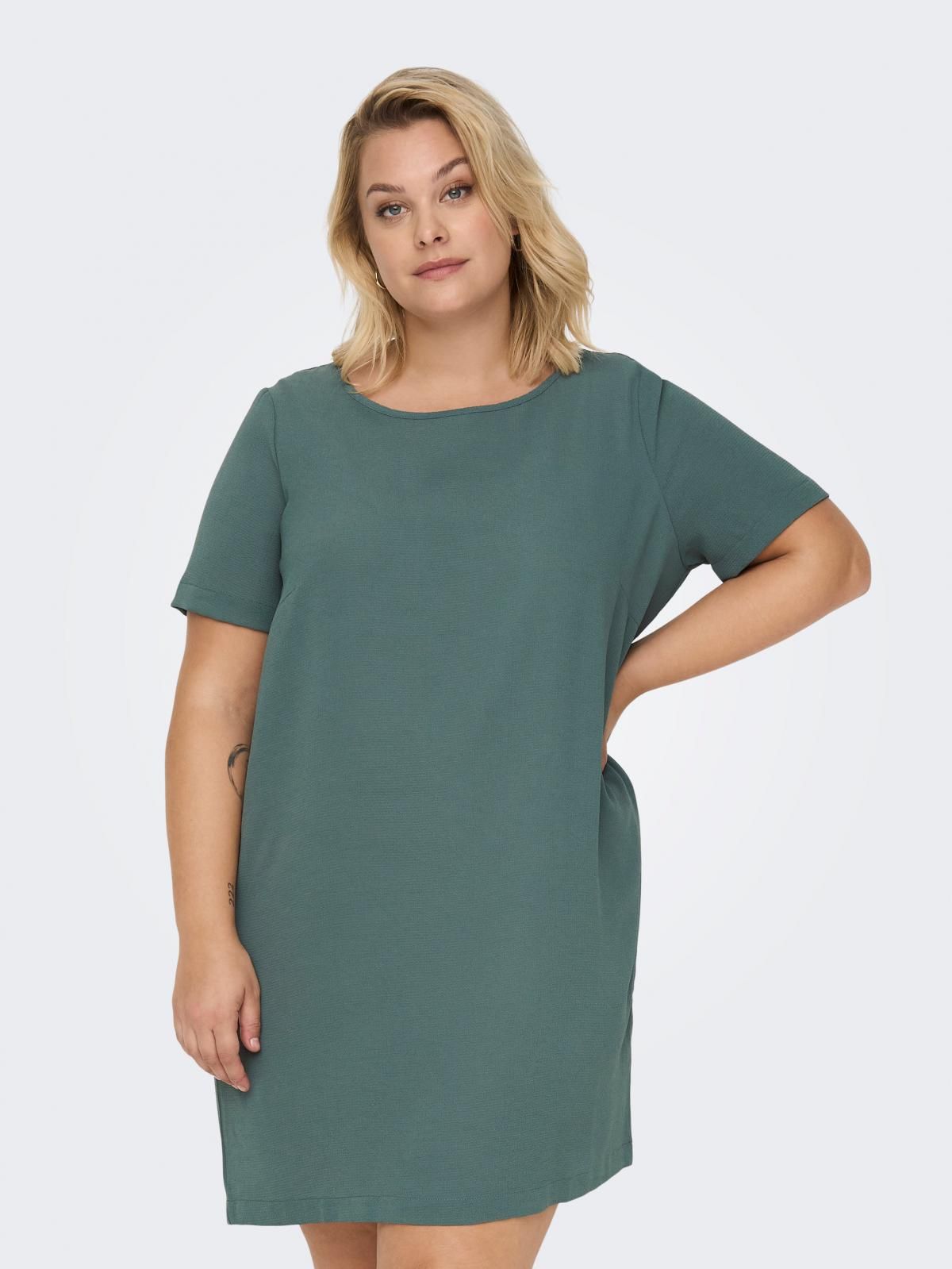 온리 데일리 루즈핏 미니 원피스 반팔 15299253_1469 GREEN / BALSAM GREEN - 상품 이미지