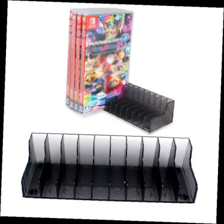 [haesinsangsa]게임 디스크 정리함 검정 플라스틱 슬롯형 거치대 홈 오피스 수납 선반