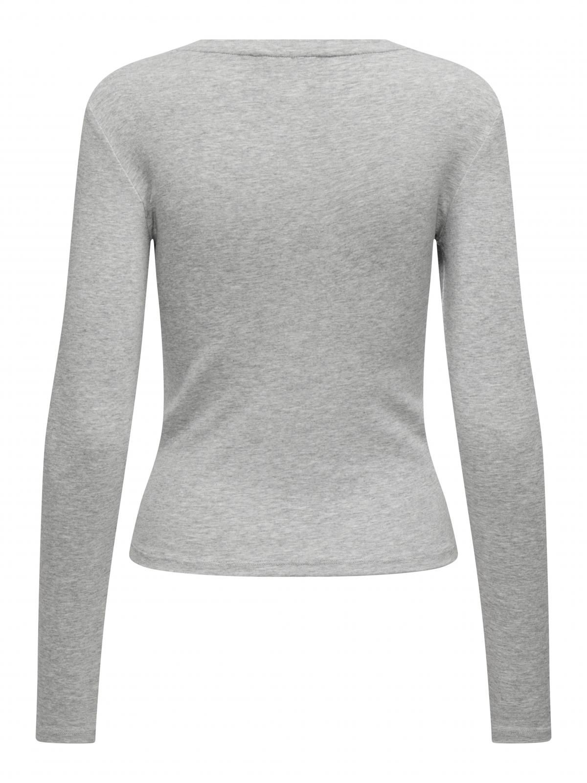 온리 베이직 그레이 슬림핏 긴팔 티셔츠 15323159_2381 GREY / LIGHT GREY MELANGE - 상세 이미지 4