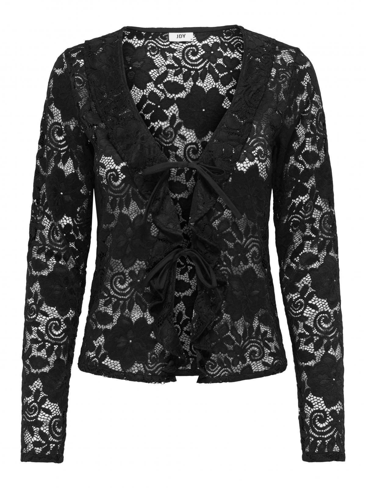제이디와이 레이스 블랙 브이넥 가디건 15352632_2161 BLACK / BLACK - 상세 이미지 3
