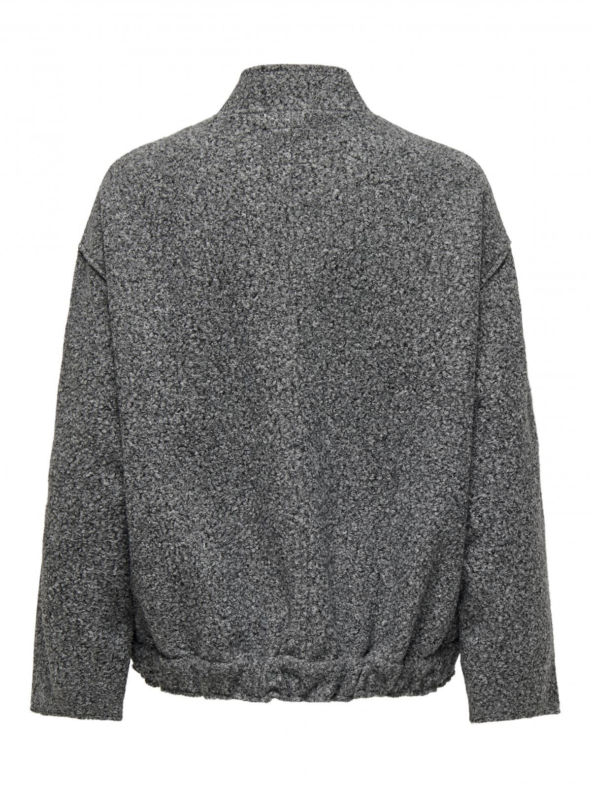 온리 오버핏 테크니컬 숏 봄버 재킷 15322368_2383 GREY / DARK GREY MELANGE - 상세 이미지 4