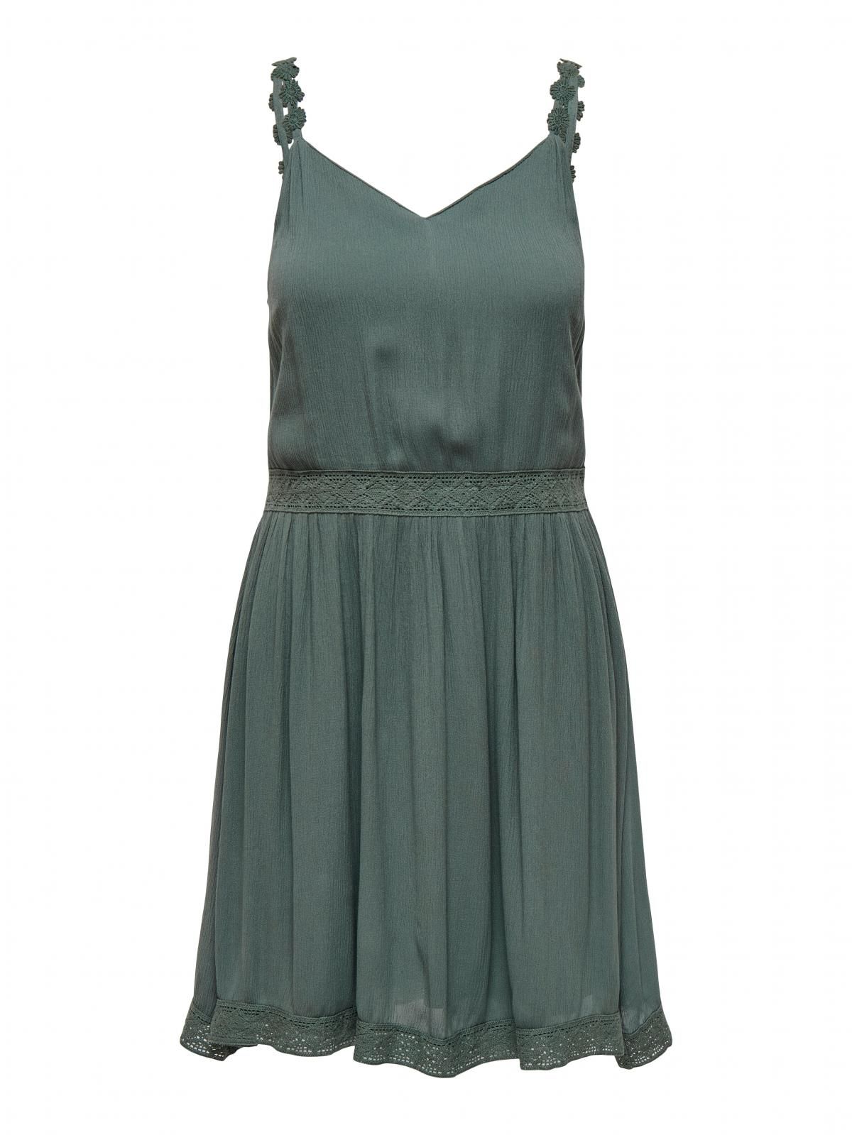 온리 브이넥 슬리브리스 미니 원피스 15177478_1469 GREEN / BALSAM GREEN - 상세 이미지 3