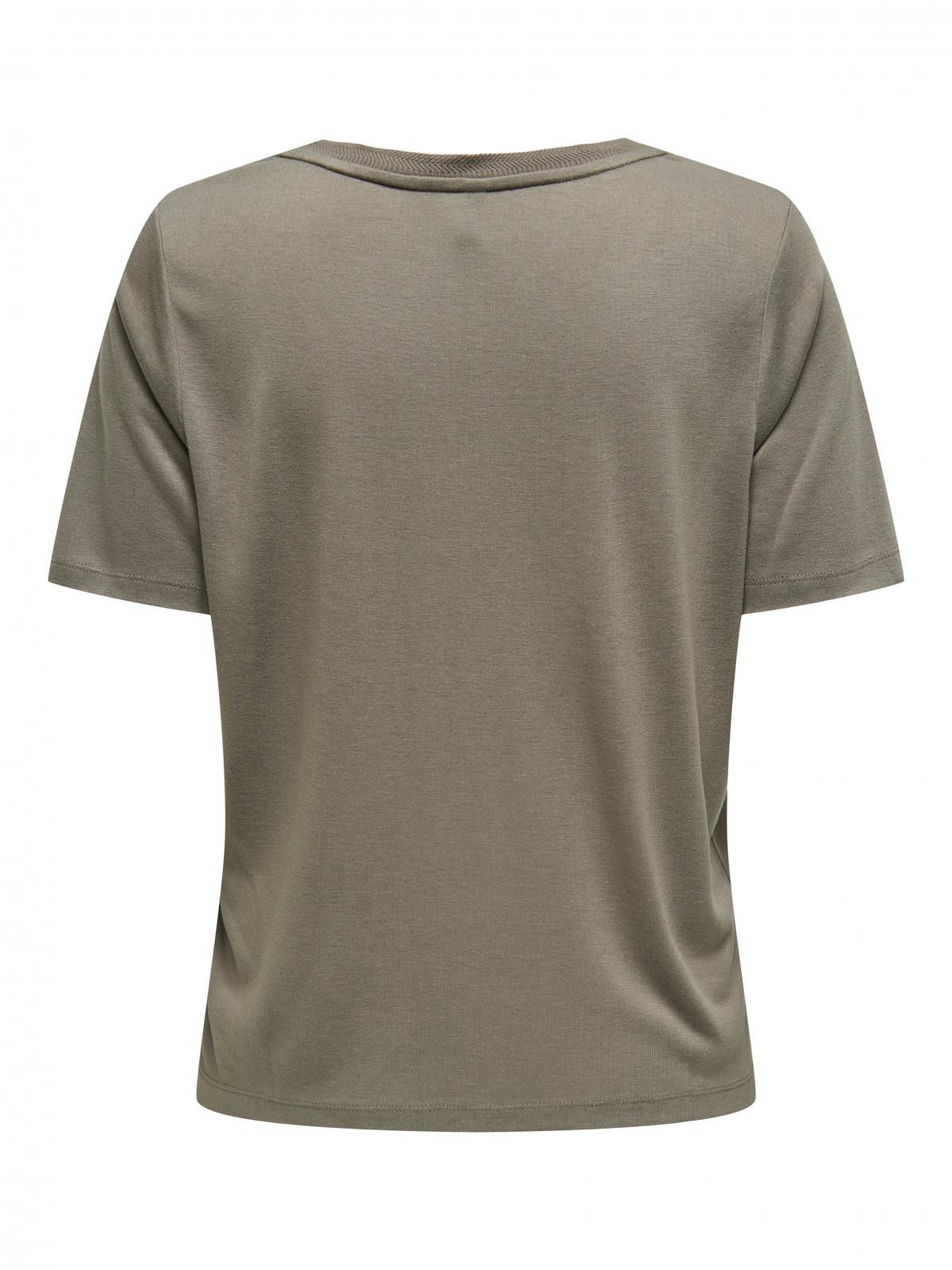 온리 베이직 브이넥 반팔 티셔츠 15257390_120 GREY / WALNUT - 상세 이미지 4