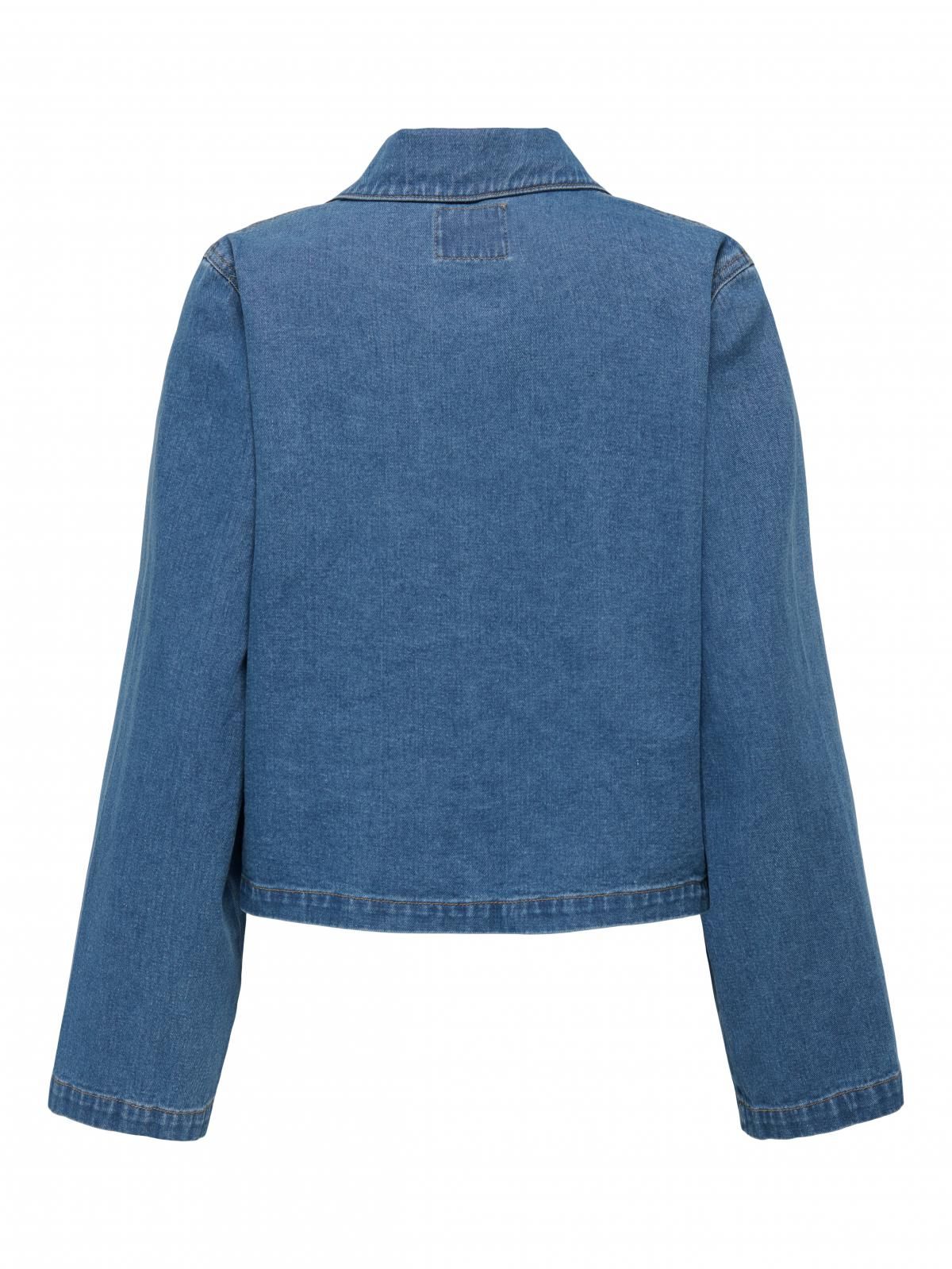 온리 데님 테크니컬 리본 디테일 셔츠 15357228_2115 BLUE / MEDIUM BLUE DENIM - 상세 이미지 4