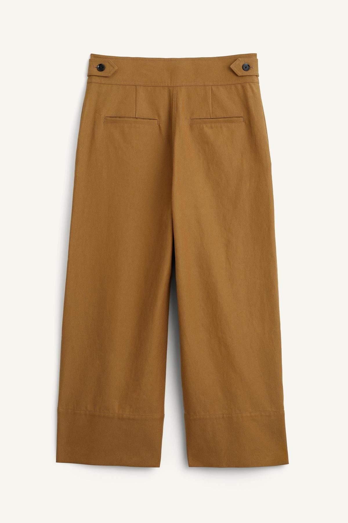 자라 와이드핏 슬랙스 팬츠 코튼 라이오셀 혼방 4088/900 DARK CAMEL - 상세 이미지 5