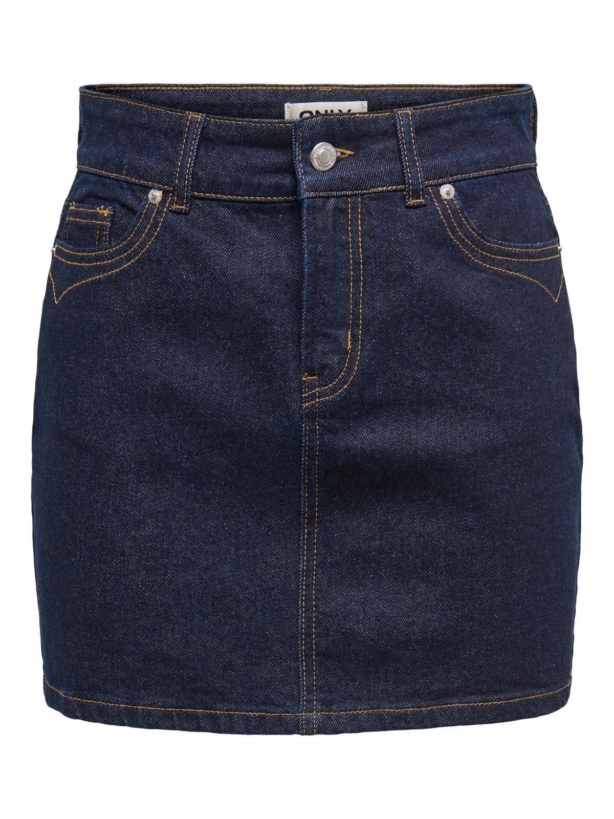 온리 테크니컬 데님 미니 스커트 15352058_2114_1200239 BLUE / DARK BLUE DENIM - 상세 이미지 3