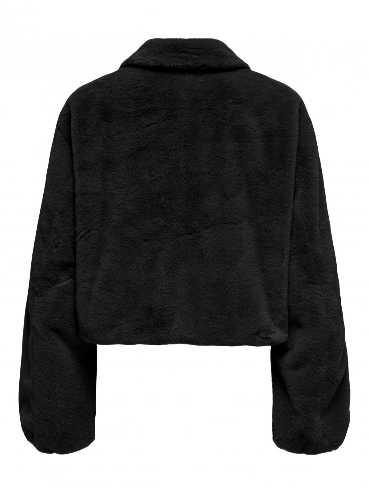 온리 테크니컬 페이크퍼 집업 숏코트 15348987_2161 BLACK / BLACK - 상세 이미지 4