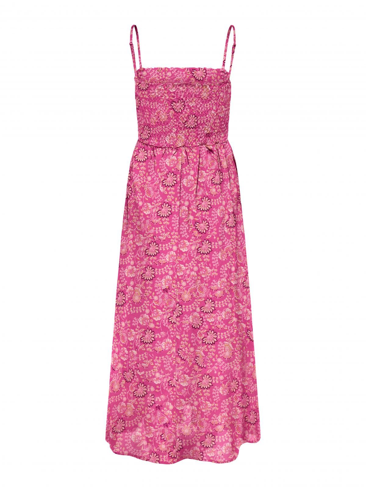 온리 스트랩 스모크 디테일 롱 원피스 15325511_8904_1199921 ROSE / FUCHSIA FEDORA - 상세 이미지 4
