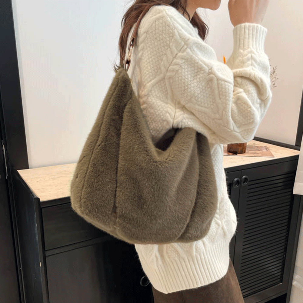 아르니 데일리무드 여성 퍼 호보백 겨울 숄더백 포근한 페이크퍼 가방 데일리백 - 상품 이미지