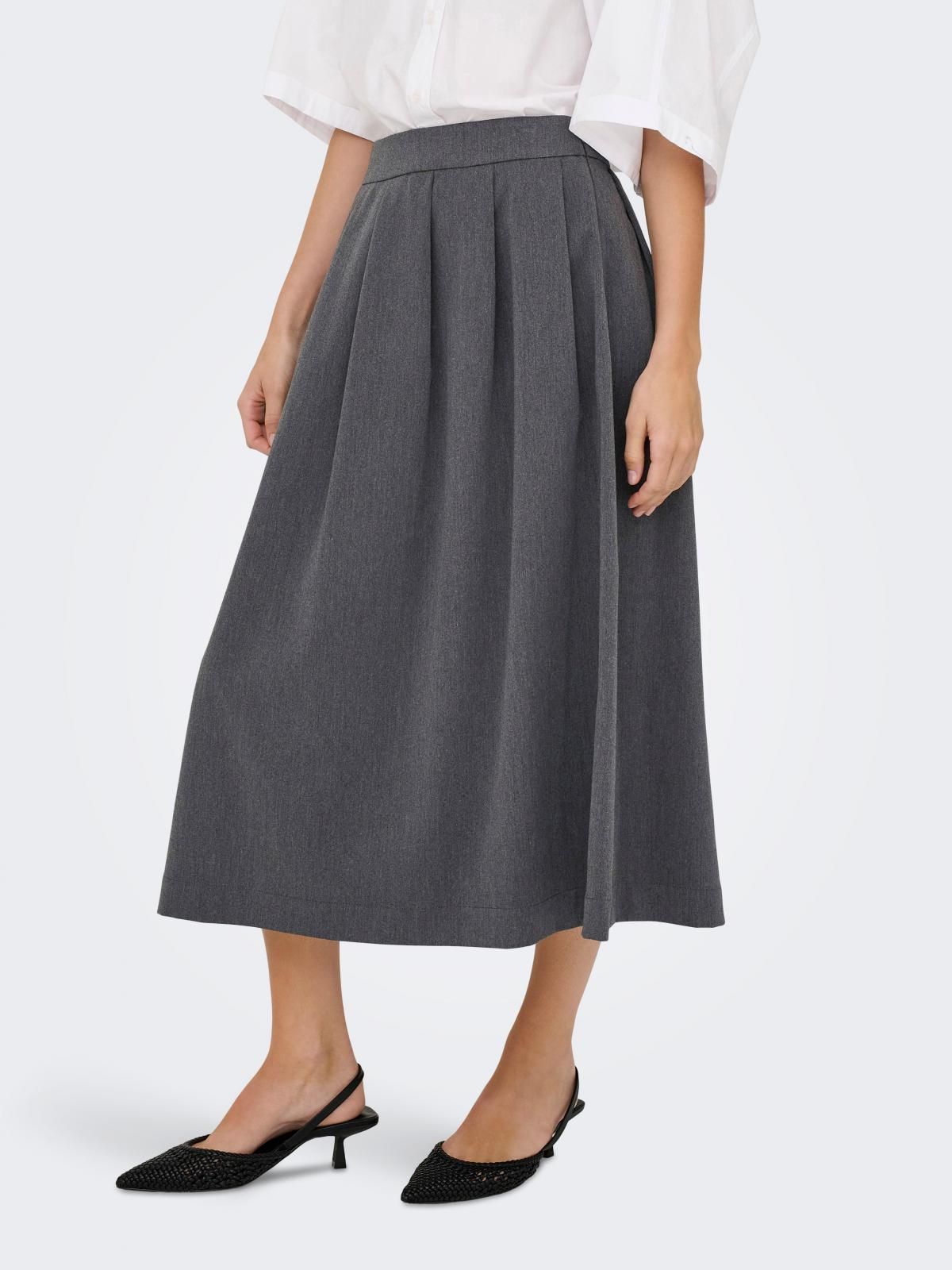 제이디와이 클래식 플리츠 미디 스커트 15355295_2383 GREY / DARK GREY MELANGE - 상품 이미지