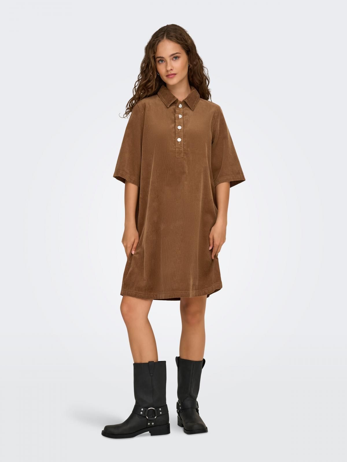온리 코듀로이 셔츠카라 미니 원피스 15353640_2011 BROWN / TOASTED COCONUT - 상세 이미지 5
