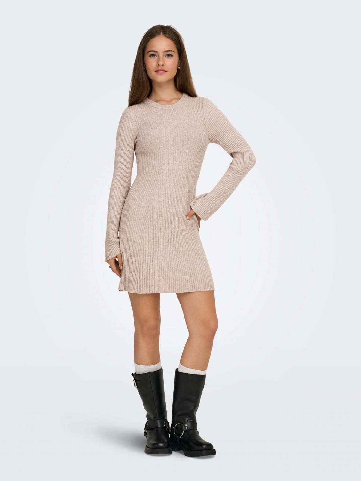 온리 플랫니트 라운드넥 미니 니트 원피스 15365658_8203_1241154 - 상품 이미지