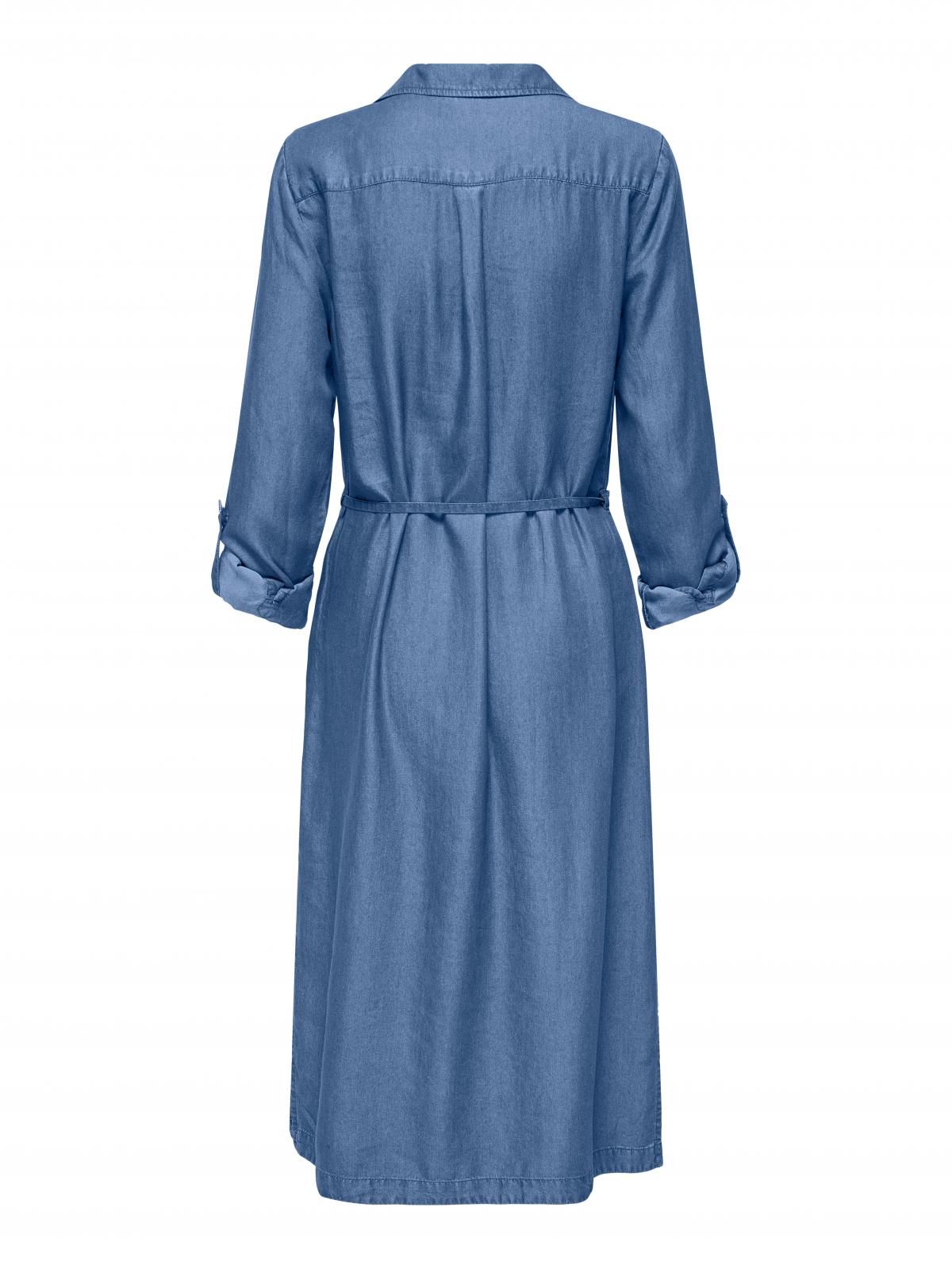 온리 데님 셔츠카라 벨트 미디 원피스 15337931_2115 BLUE / MEDIUM BLUE DENIM - 상세 이미지 4