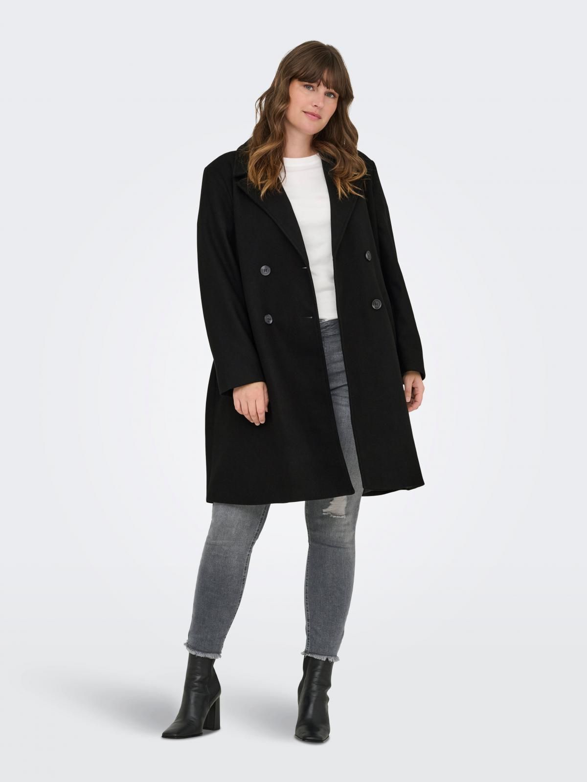 온리 빅사이즈 테크니컬 롱 코트 블랙 15349997_2161 BLACK / BLACK - 상세 이미지 5