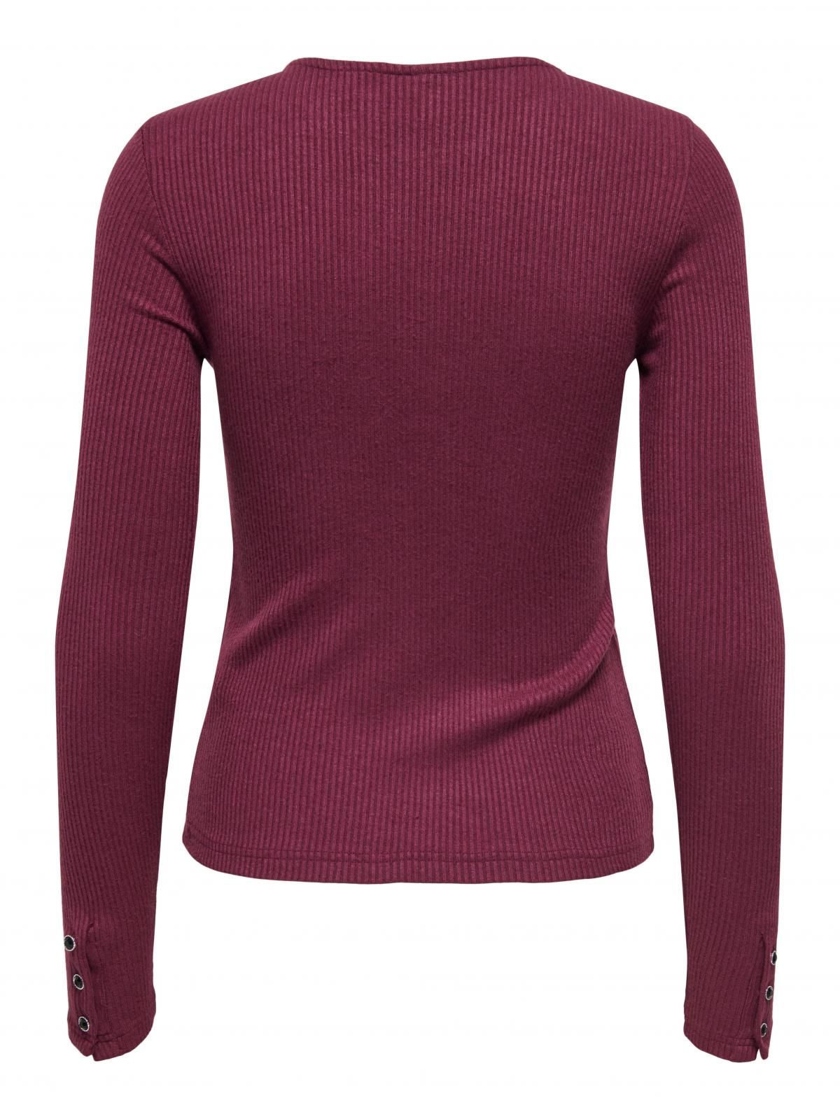 온리 슬림핏 라운드넥 롱슬리브 탑 15358953_1013_1224041 PURPLE / BURGUNDY - 상세 이미지 5