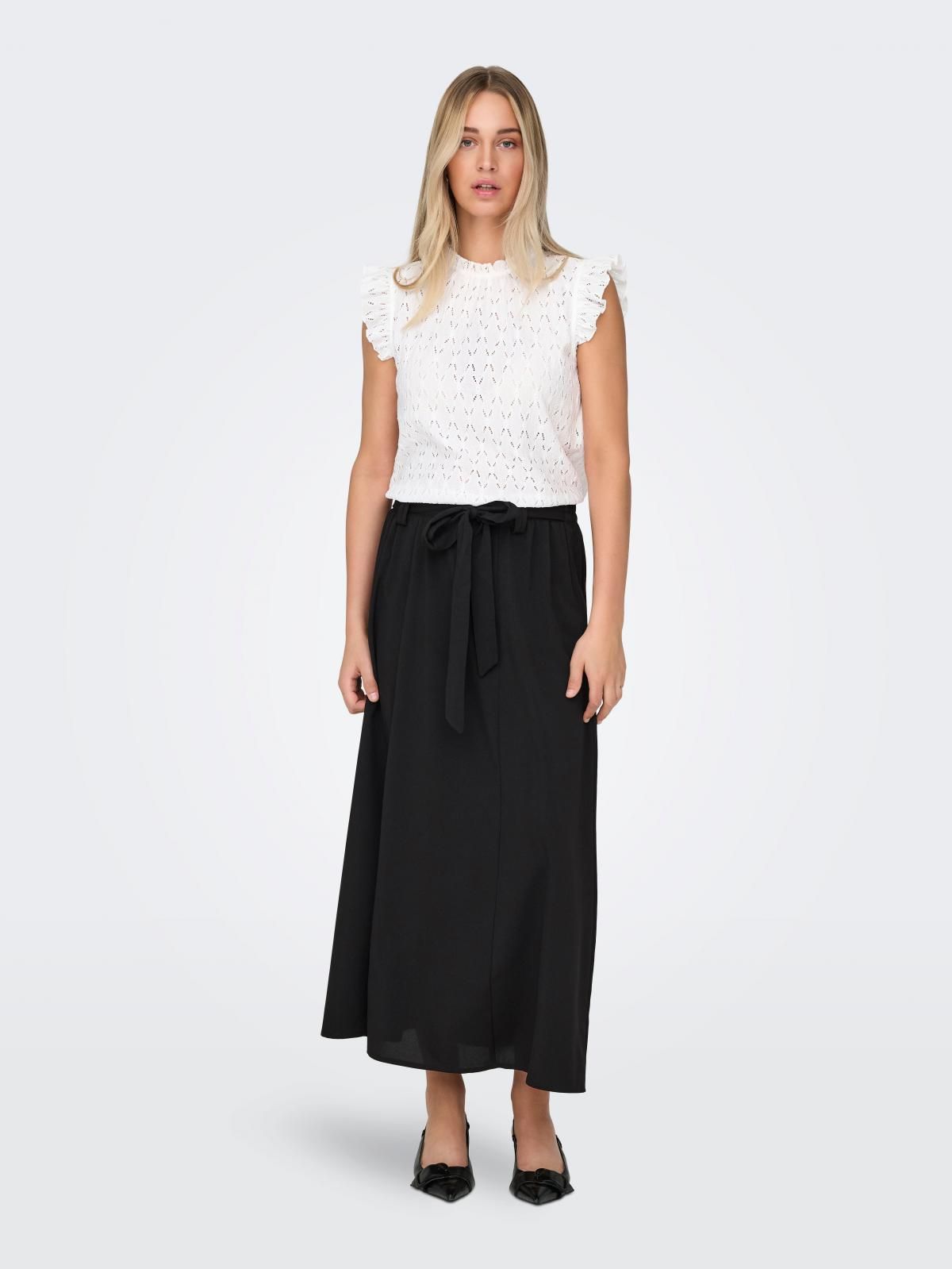 온리 벨트 포인트 롱 스커트 15335565_2161 BLACK / BLACK - 상세 이미지 5