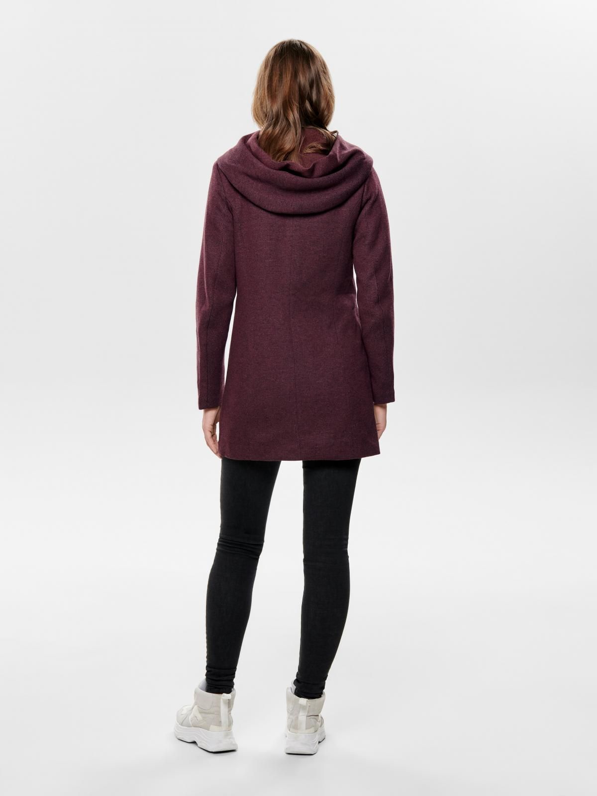 온리 버건디 후드 롱코트 15142911_1012_594507 PURPLE / CHOCOLATE TRUFFLE - 상세 이미지 2