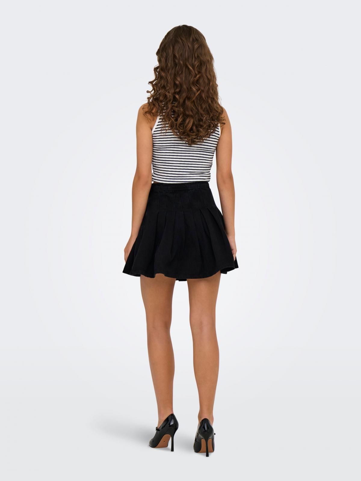 온리 플레어 미니 스커트 블랙 15357985_8183 BLACK / WASHED BLACK - 상세 이미지 2