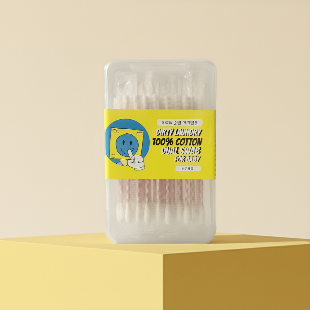 더티런드리 100% 순면 개별포장 양면 아기면봉 4박스 120pcs - 상품 이미지