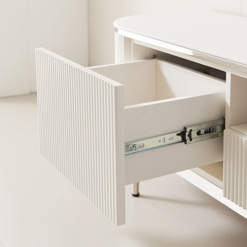 밀크 세라믹 템바보드 TV거실장 낮은 티비다이 티비장 2000, 화이트 실버