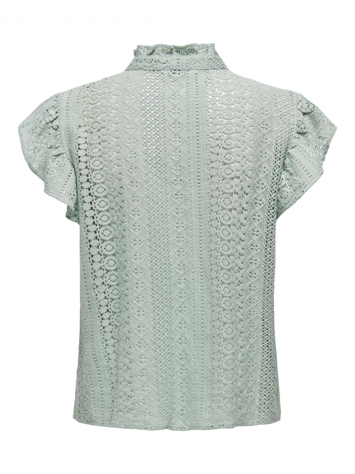 온리 레이스 러플 차이나카라 블라우스 15335251_1453 GREEN / JADEITE - 상세 이미지 5