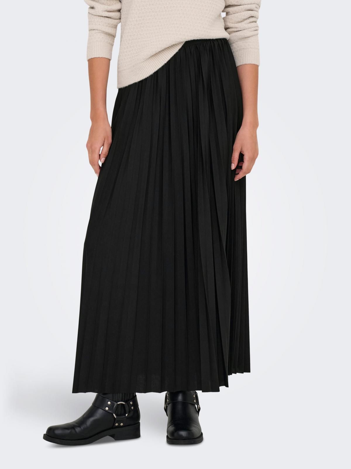 제이디와이 플리츠 엘라스틱 롱 스커트 15350490_2161 BLACK / BLACK - 상품 이미지