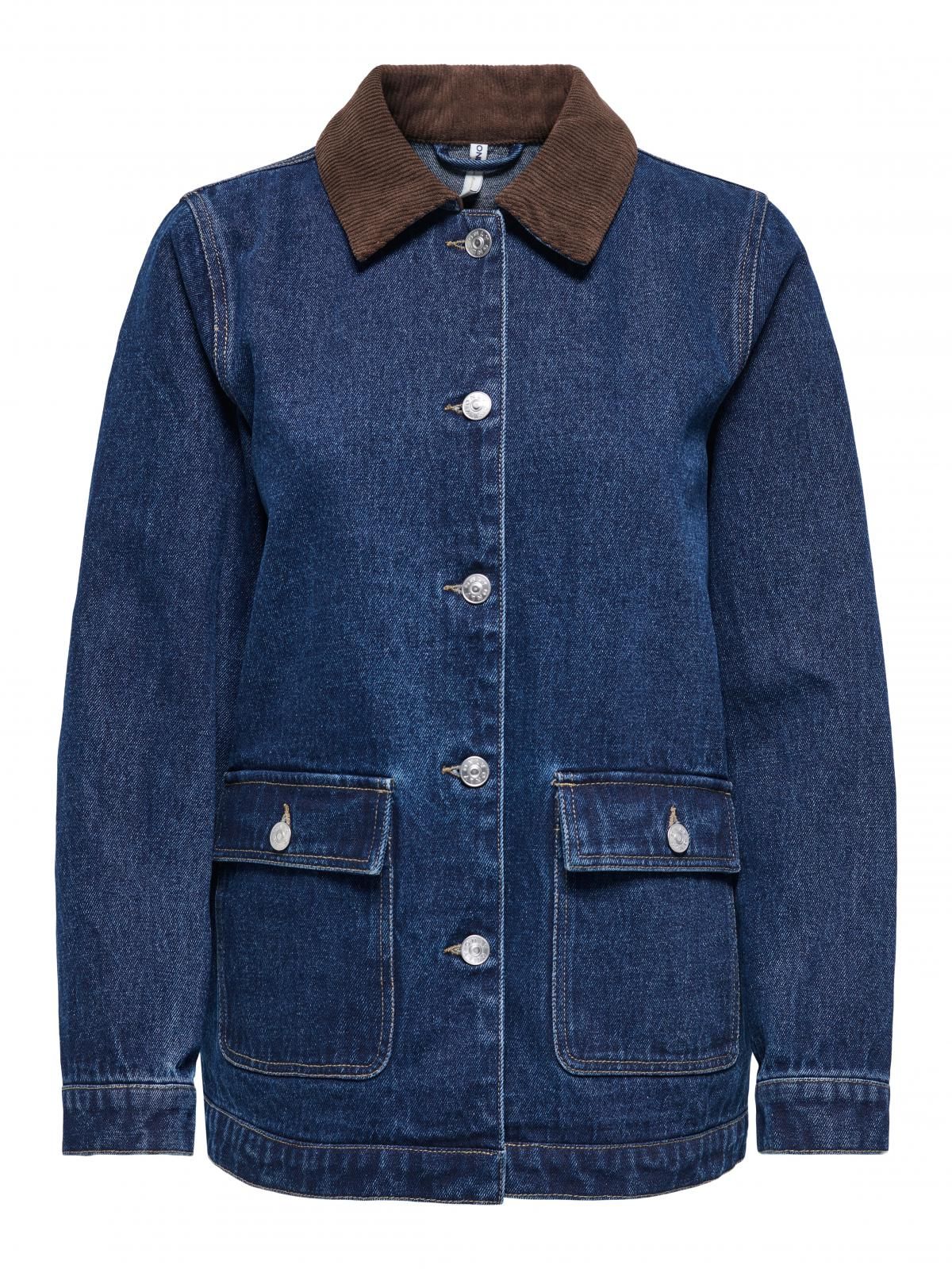 온리 테크니컬 클래식 데님 재킷 15359084_2114 BLUE / DARK BLUE DENIM - 상세 이미지 3