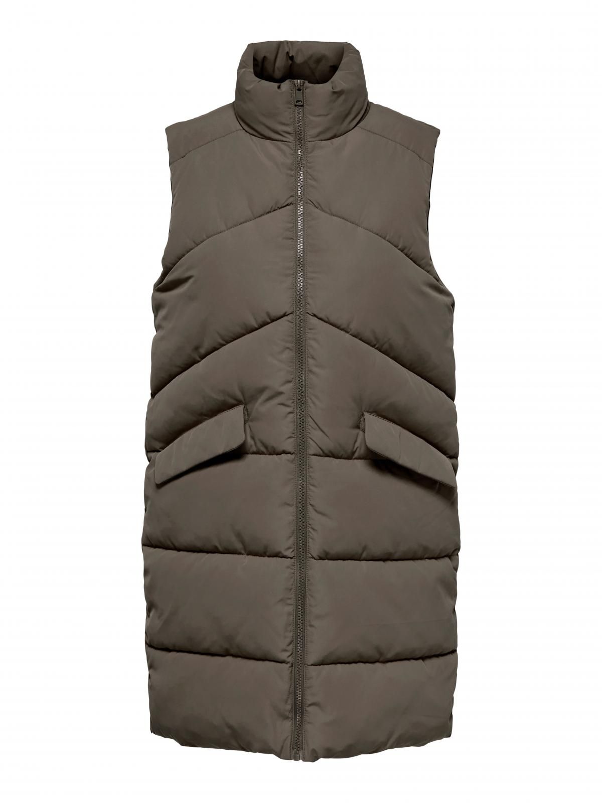 온리 롱 패딩 경량 베스트 집업 포켓 15274066_8565 BROWN / COFFEE QUARTZ - 상세 이미지 4