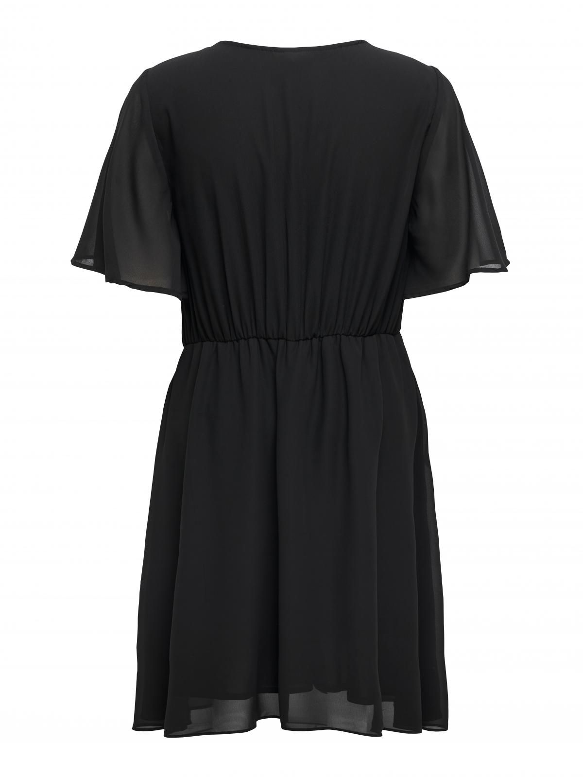 온리 브이넥 플레어 미니 원피스 15354759_2161 BLACK / BLACK - 상세 이미지 4