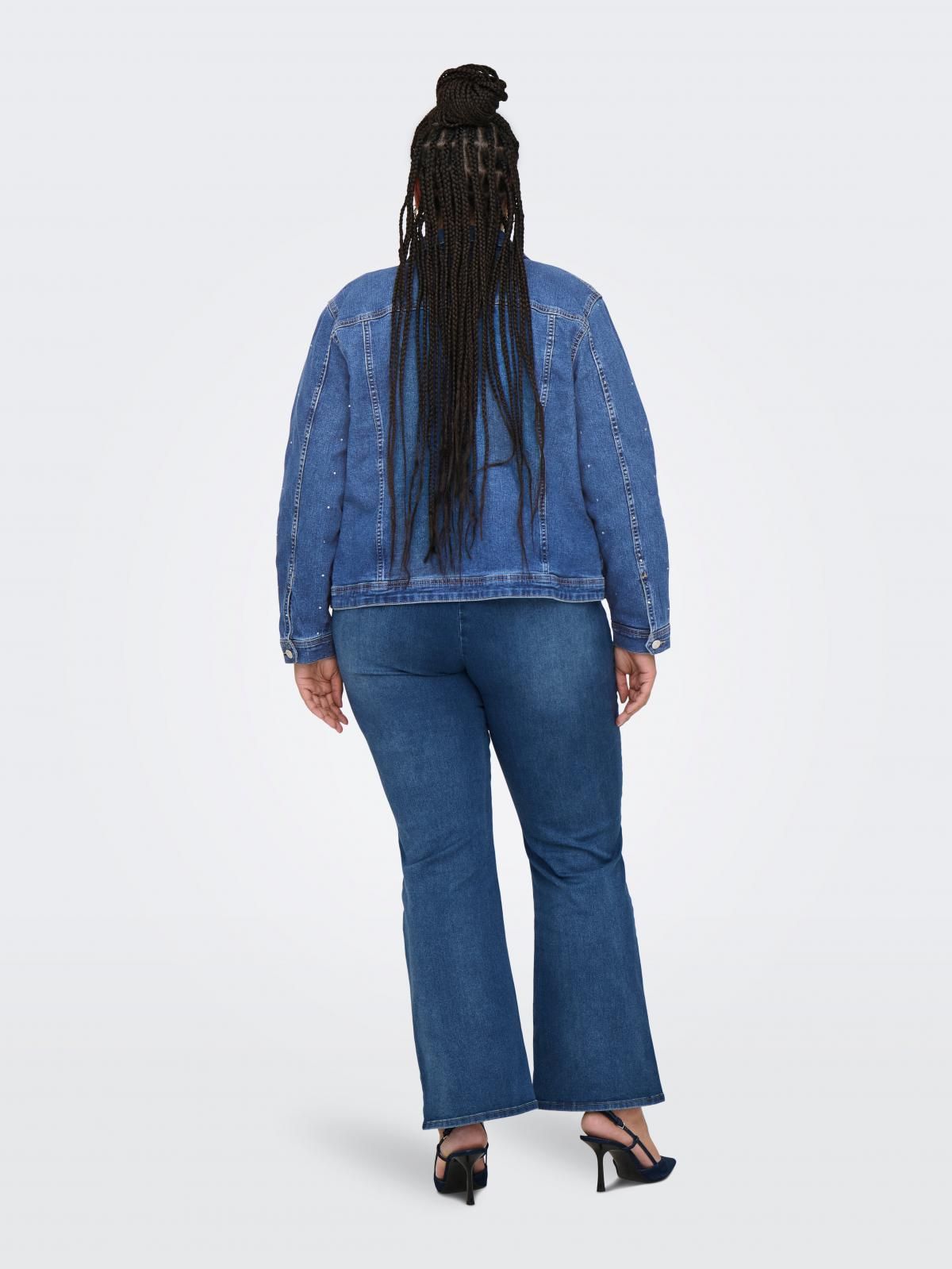 온리 빅사이즈 펄 장식 데님 재킷 15351337_2115_1195317 BLUE / MEDIUM BLUE DENIM - 상세 이미지 2