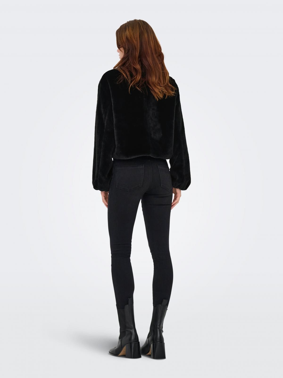 온리 테크니컬 페이크퍼 집업 숏코트 15348987_2161 BLACK / BLACK - 상세 이미지 2