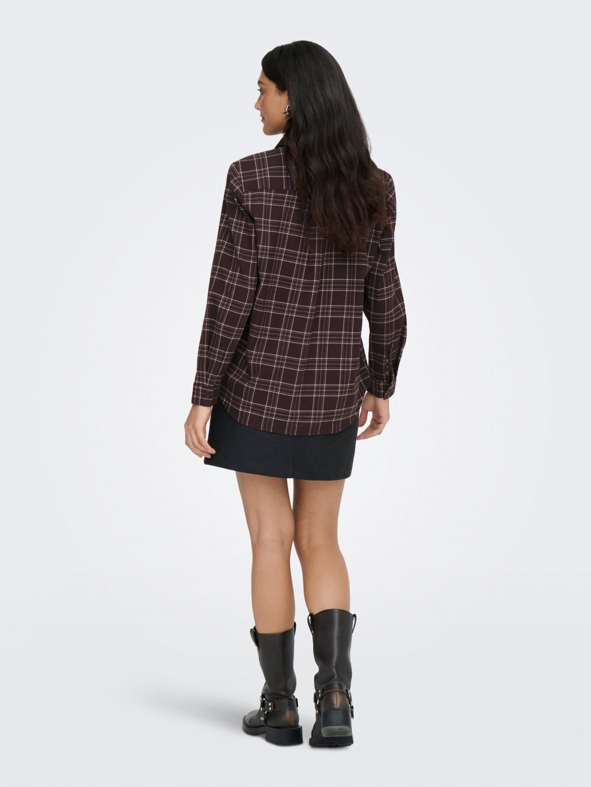 온리 체크 패턴 클래식 긴팔 셔츠 15368629_2161_1256947 BLACK / BLACK - 상세 이미지 3
