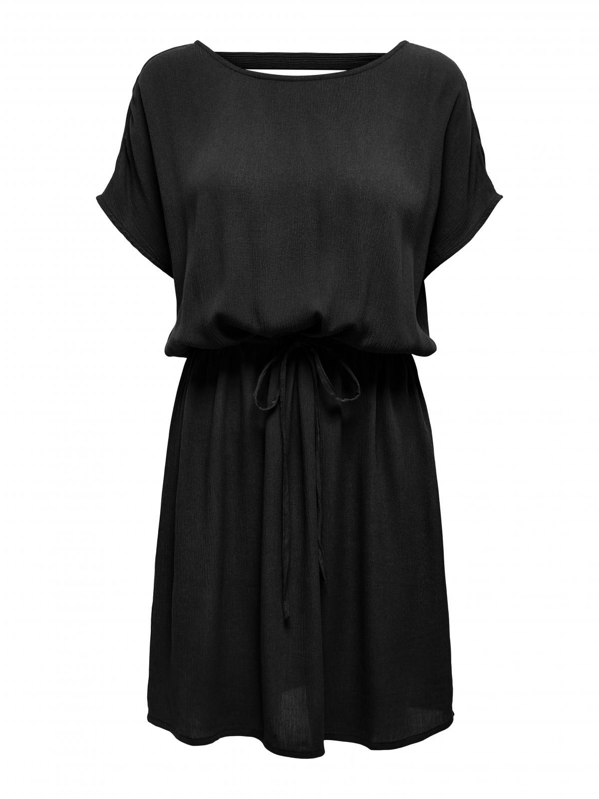 온리 데일리 라운드넥 벨티드 미니 원피스 15340813_2161 BLACK / BLACK - 상세 이미지 3