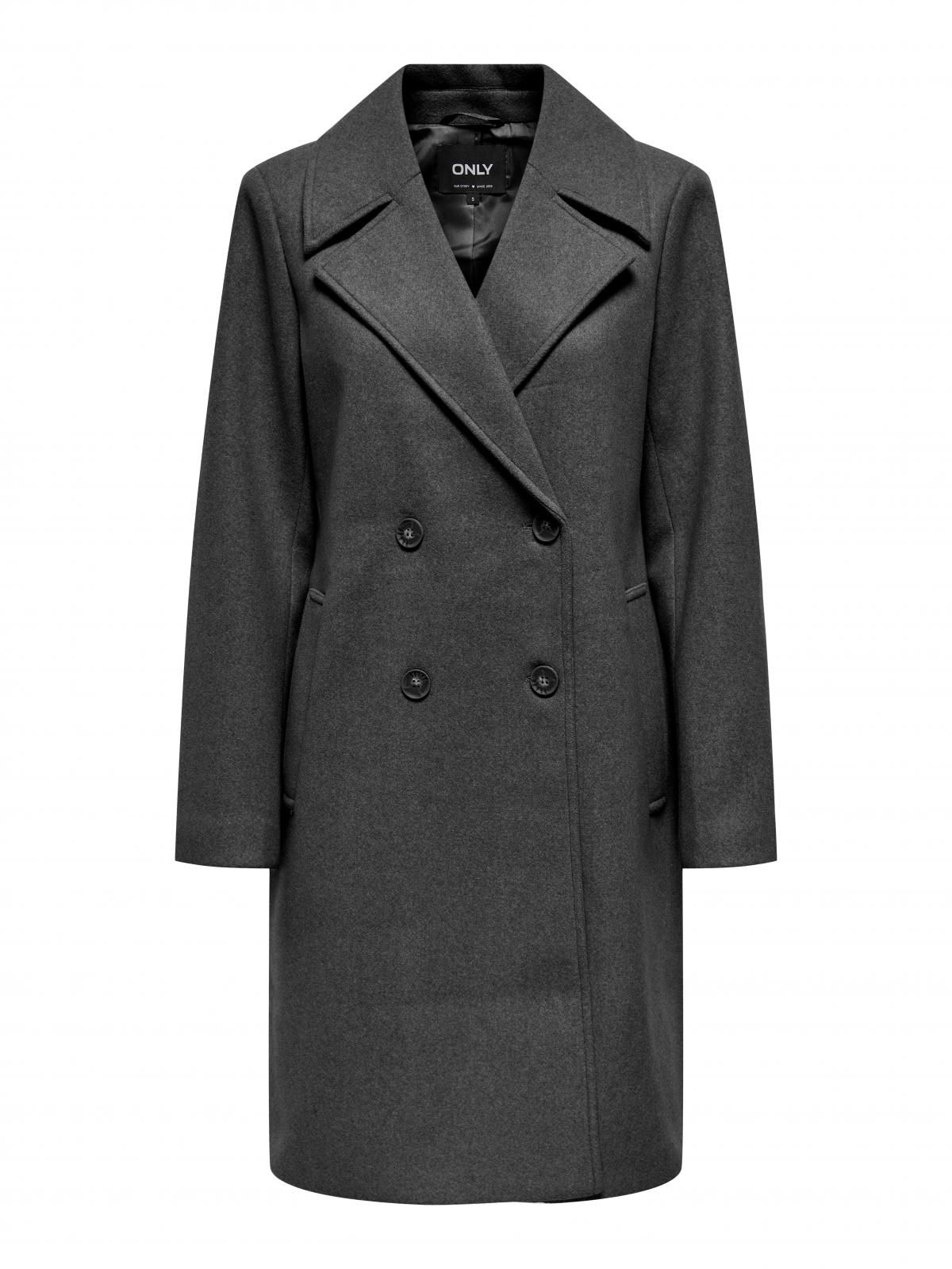 온리 클래식 더블브레스트 롱 코트 15349217_2383 GREY / DARK GREY MELANGE - 상세 이미지 4