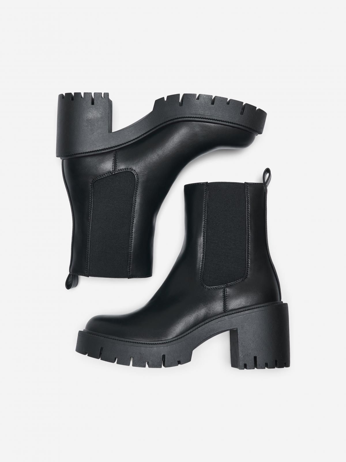 온리 청키힐 앵클 첼시부츠 15356371_2161 BLACK / BLACK - 상세 이미지 3