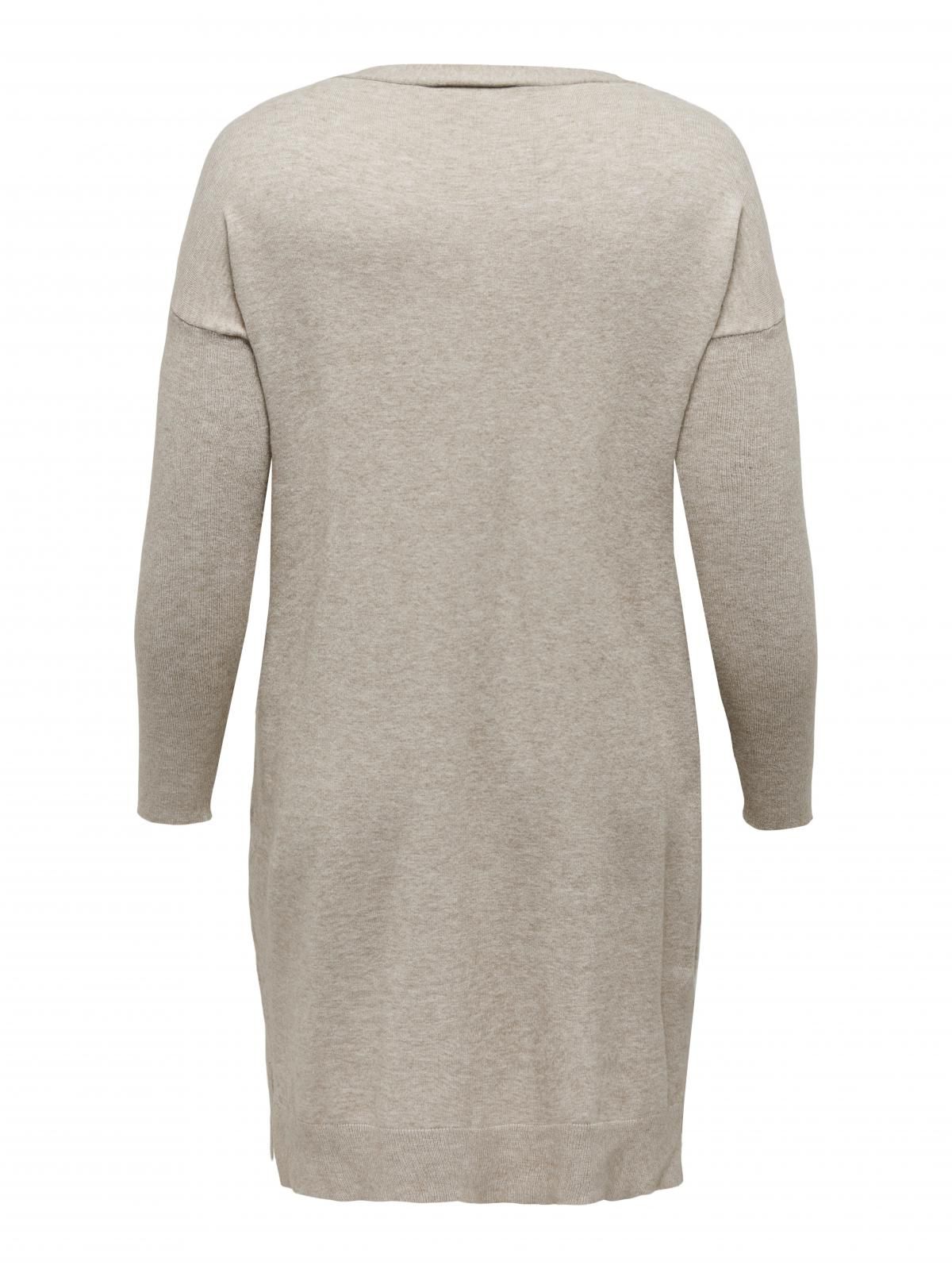 온리 베이직 브이넥 니트 미니 원피스 15263791_8203_980125 BROWN / MOCHA MERINGUE - 상세 이미지 4