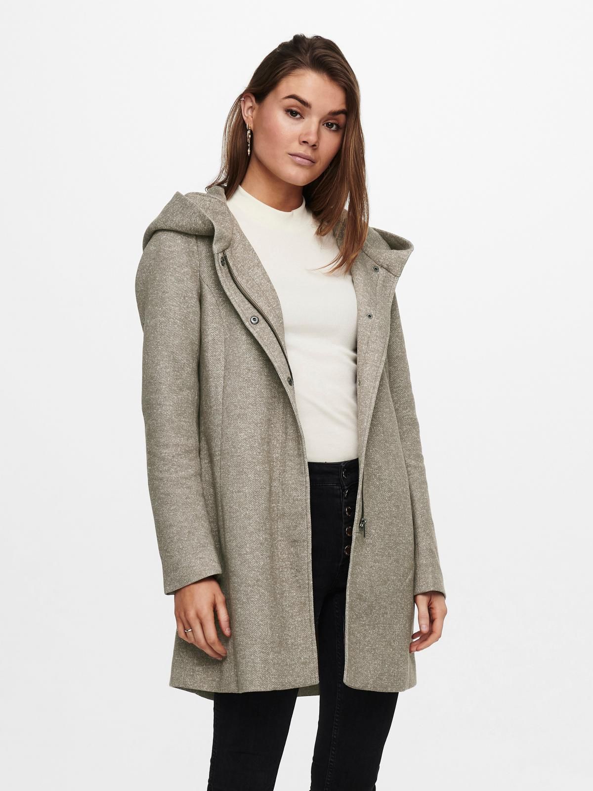 온리 테크니컬 후드 롱코트 15142911_120_869050 GREY / WALNUT - 메인 이미지