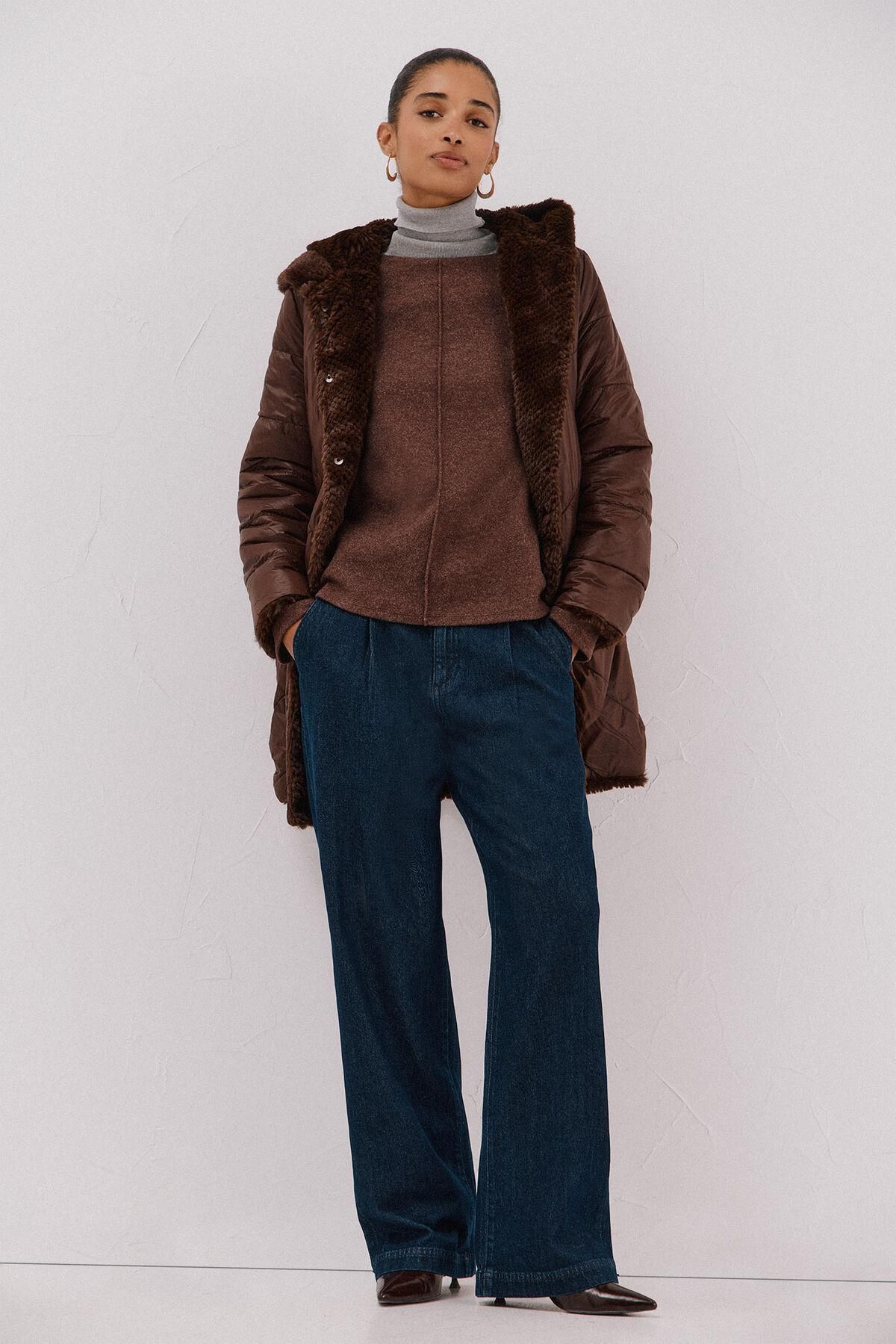 꼬르떼피엘 테크니컬 리버시블 롱 퍼코트 브라운 6612753 MARRON OSCURO - 상세 이미지 5