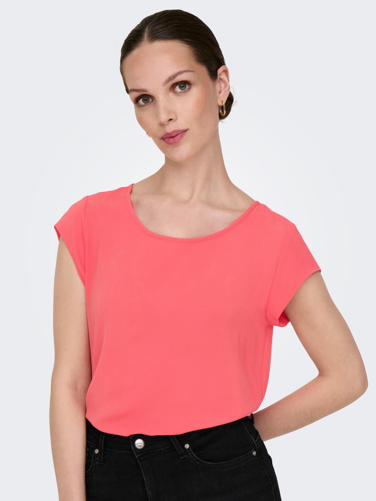 온리 베이직 라운드넥 반팔 티셔츠 15142784_727 ROSE / DUBARRY - 상품 이미지