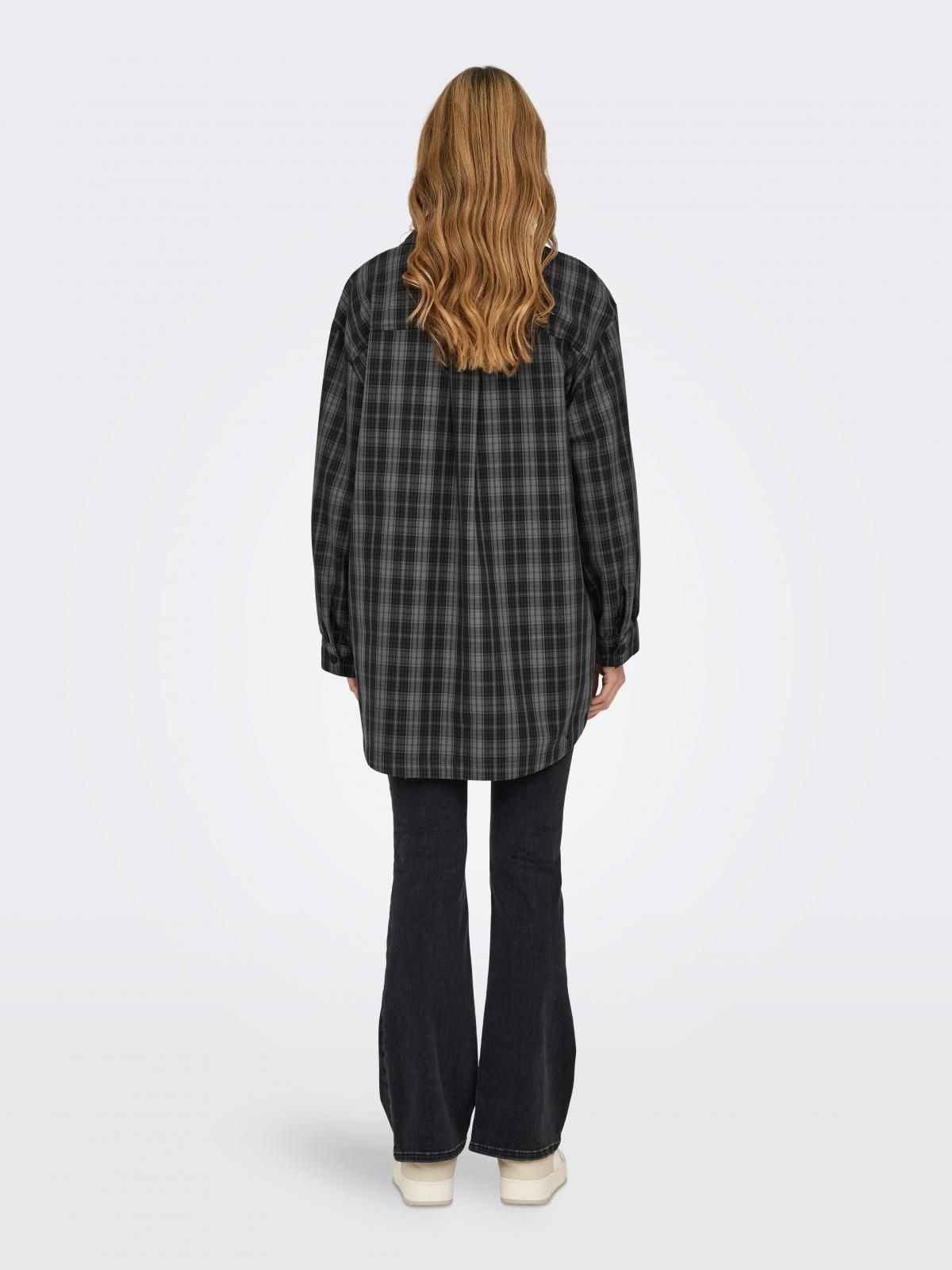 온리 체크 롱 오버셔츠 15328167_2222_1128110 GREY / DARK GREY - 상세 이미지 2