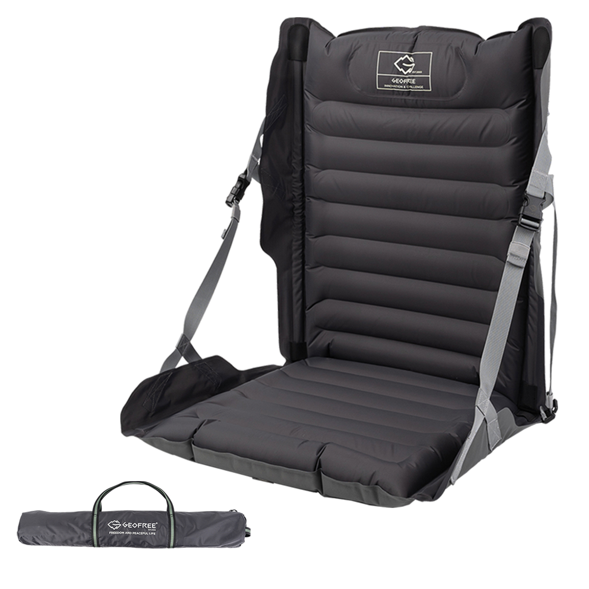 지오프리 에어 그라운드 체어 캠핑 좌식 의자 경량 차박 페스티벌 기본, 다크 그레이, 1개
