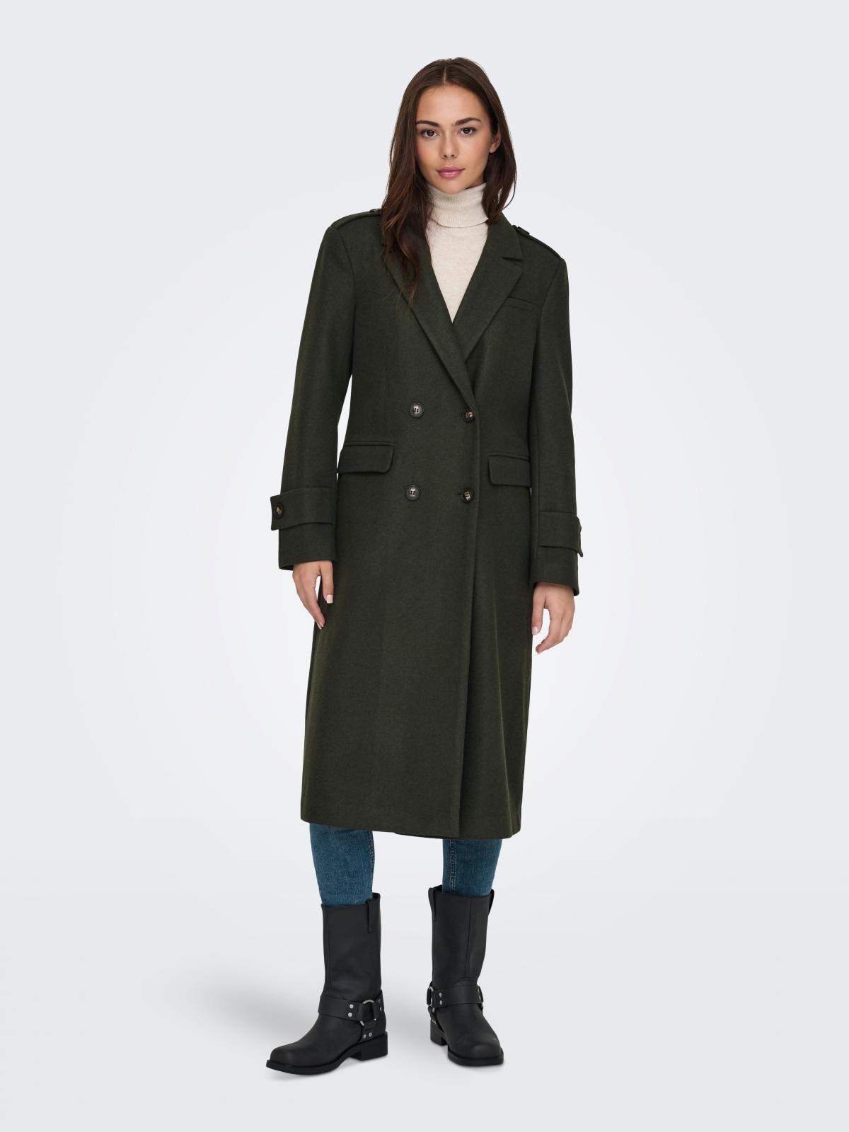 온리 테크니컬 더블브레스트 롱코트 15321912_4263_1107572 GREEN / KALAMATA - 상세 이미지 2