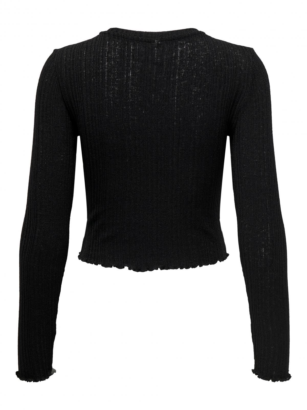 온리 베이직 라운드넥 긴팔 티셔츠 15299623_2161 BLACK / BLACK - 상세 이미지 4